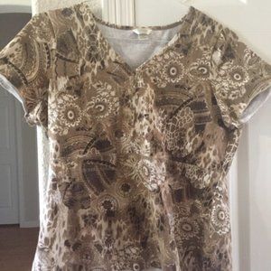 Christopher & Banks short sleeve brown top XL